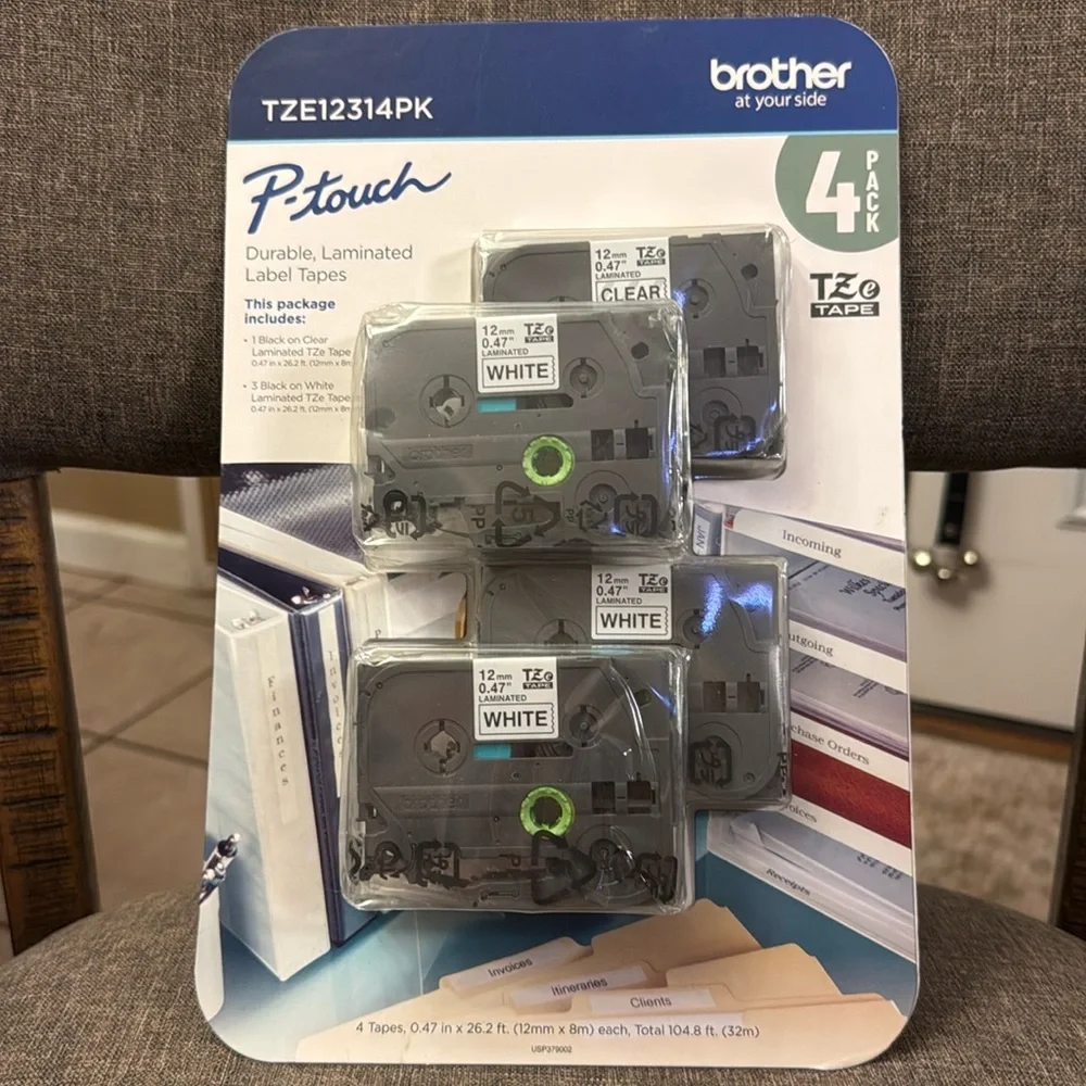 P-touch brother tape 4 tapes white